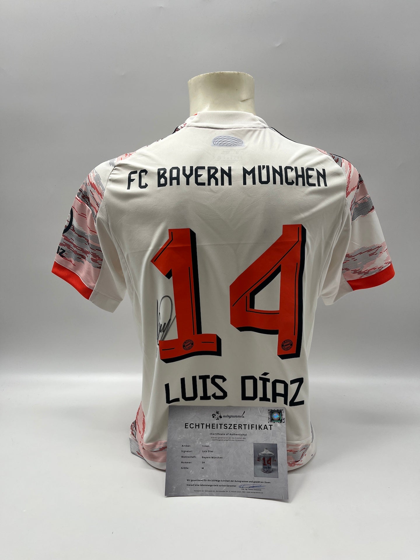 Bayern München Trikot Luis Diaz signiert Autogramm Adidas COA M