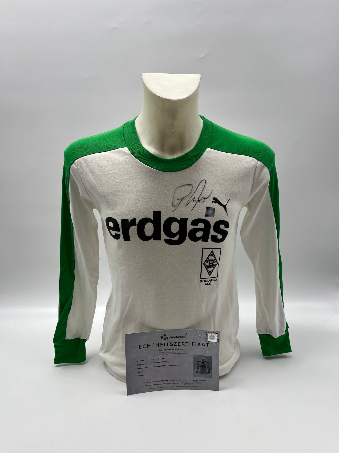 Repro Borussia Mönchengladbach Trikot Günter Netzer signiert Autogramm S