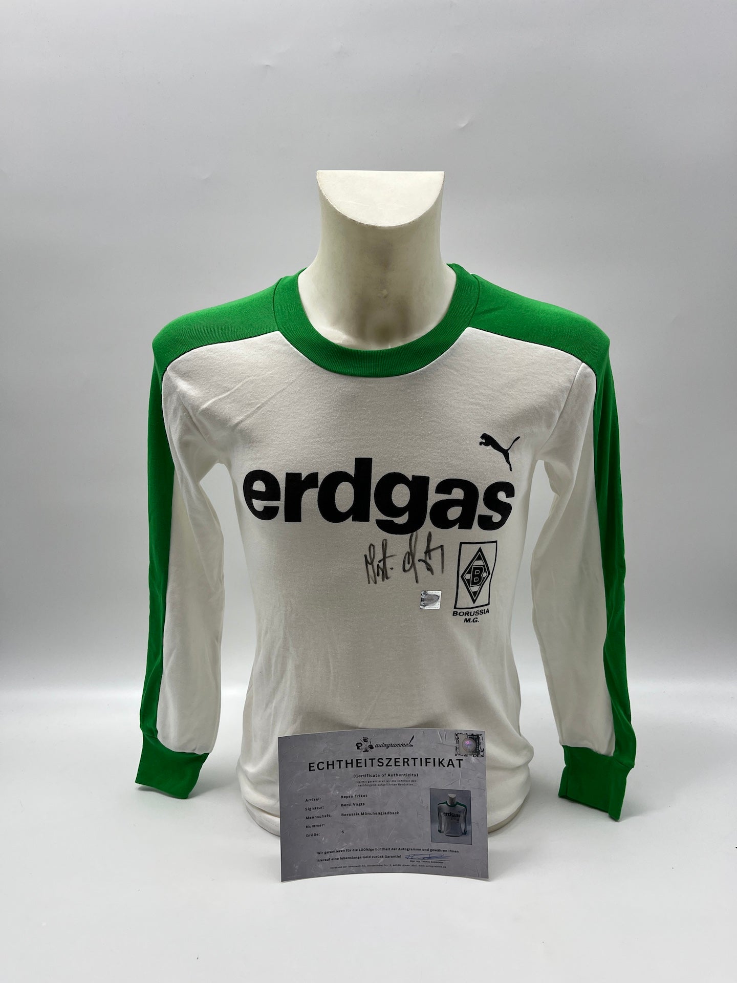 Repro Borussia Mönchengladbach Trikot Berti Vogts signiert Autogramm S