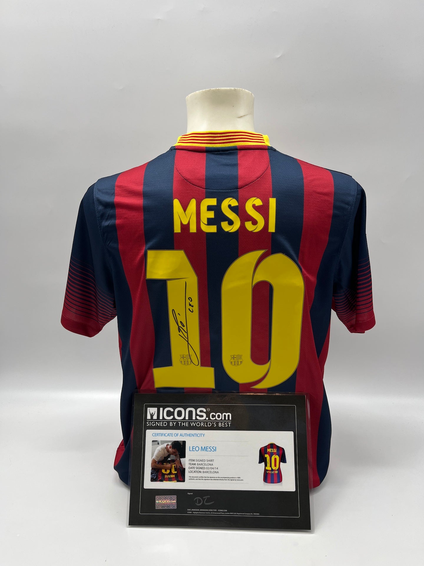 FC Barcelona Trikot Lionel Messi signiert Autogramm Nike COA L