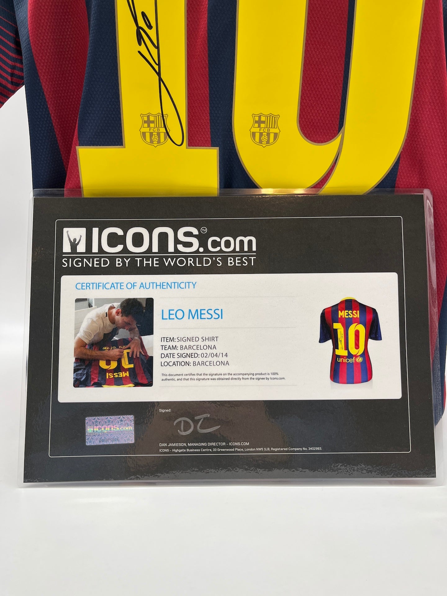 FC Barcelona Trikot Lionel Messi signiert Autogramm Nike COA L