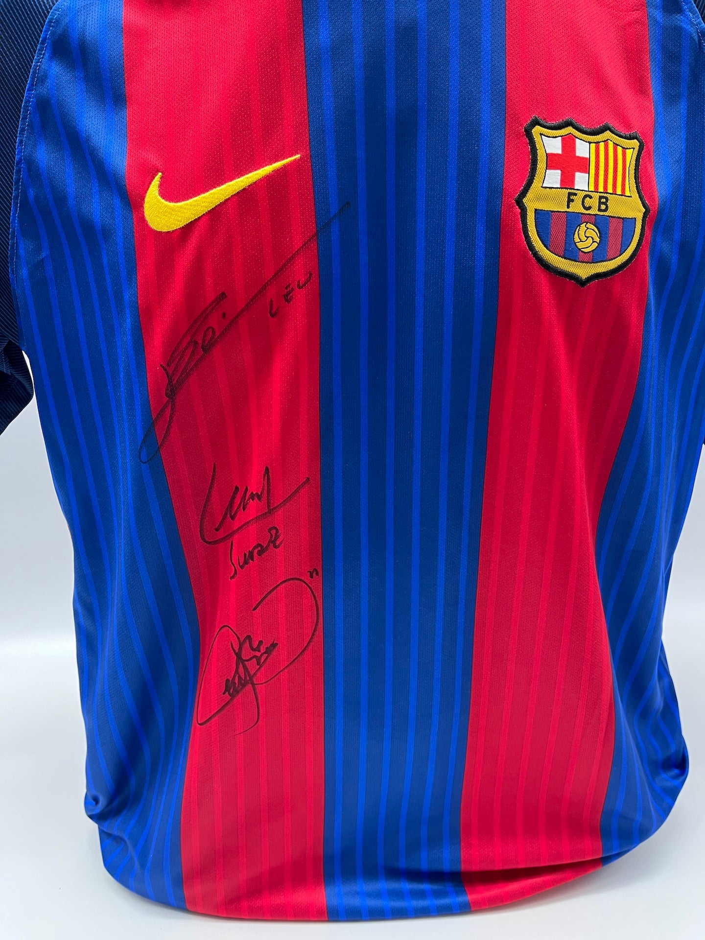 FC Barcelona Trikot Messi, Neymar & Suarez signiert Autogramm Nike COA L