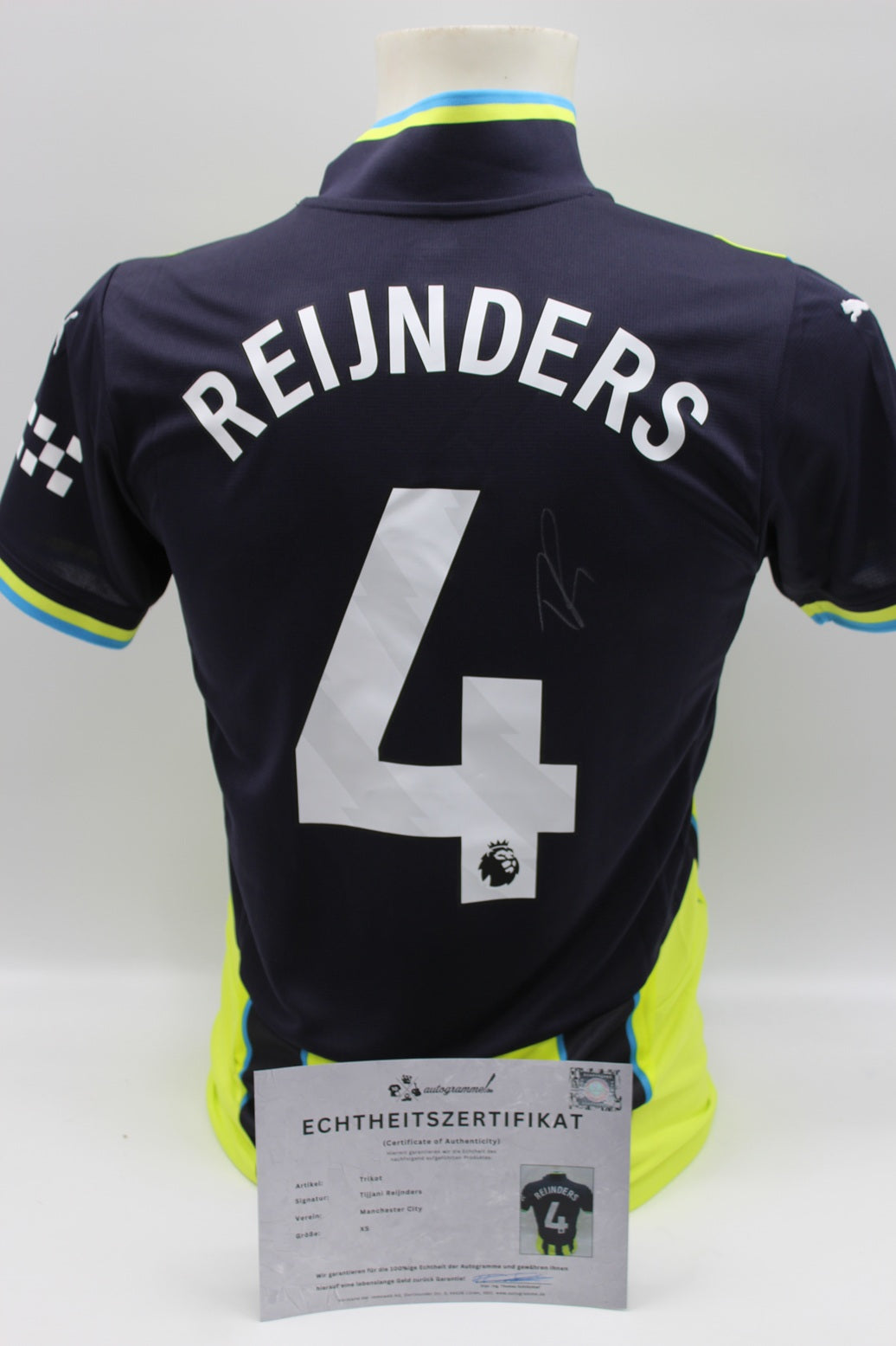 Manchester City Trikot Tijjani Reijnders signiert Autogramm Puma COA neu XS 24/25
