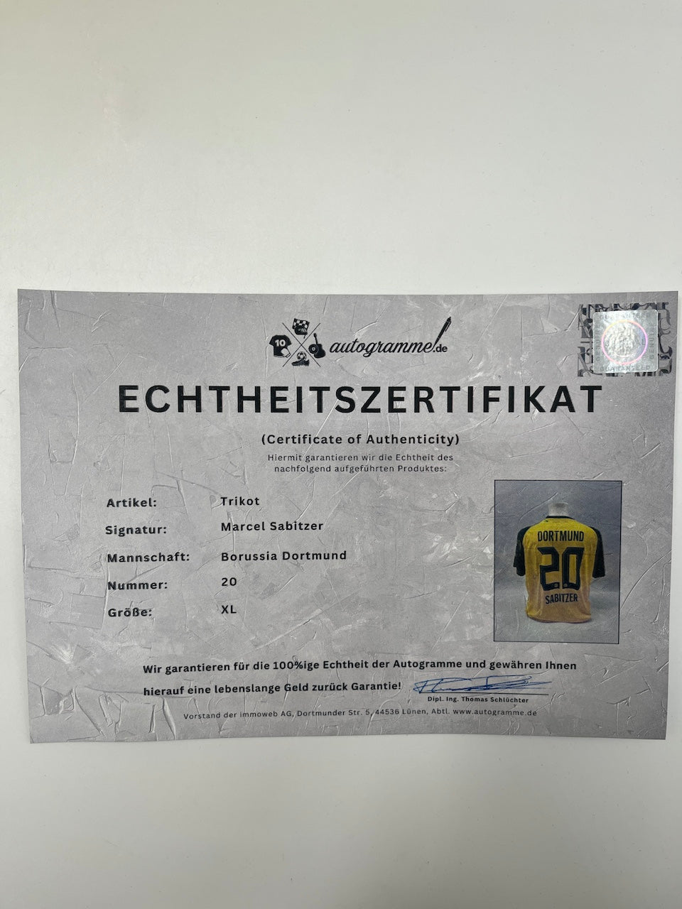 Borussia Dortmund Trikot signiert Marcel Sabitzer Autogramm BVB Puma XL