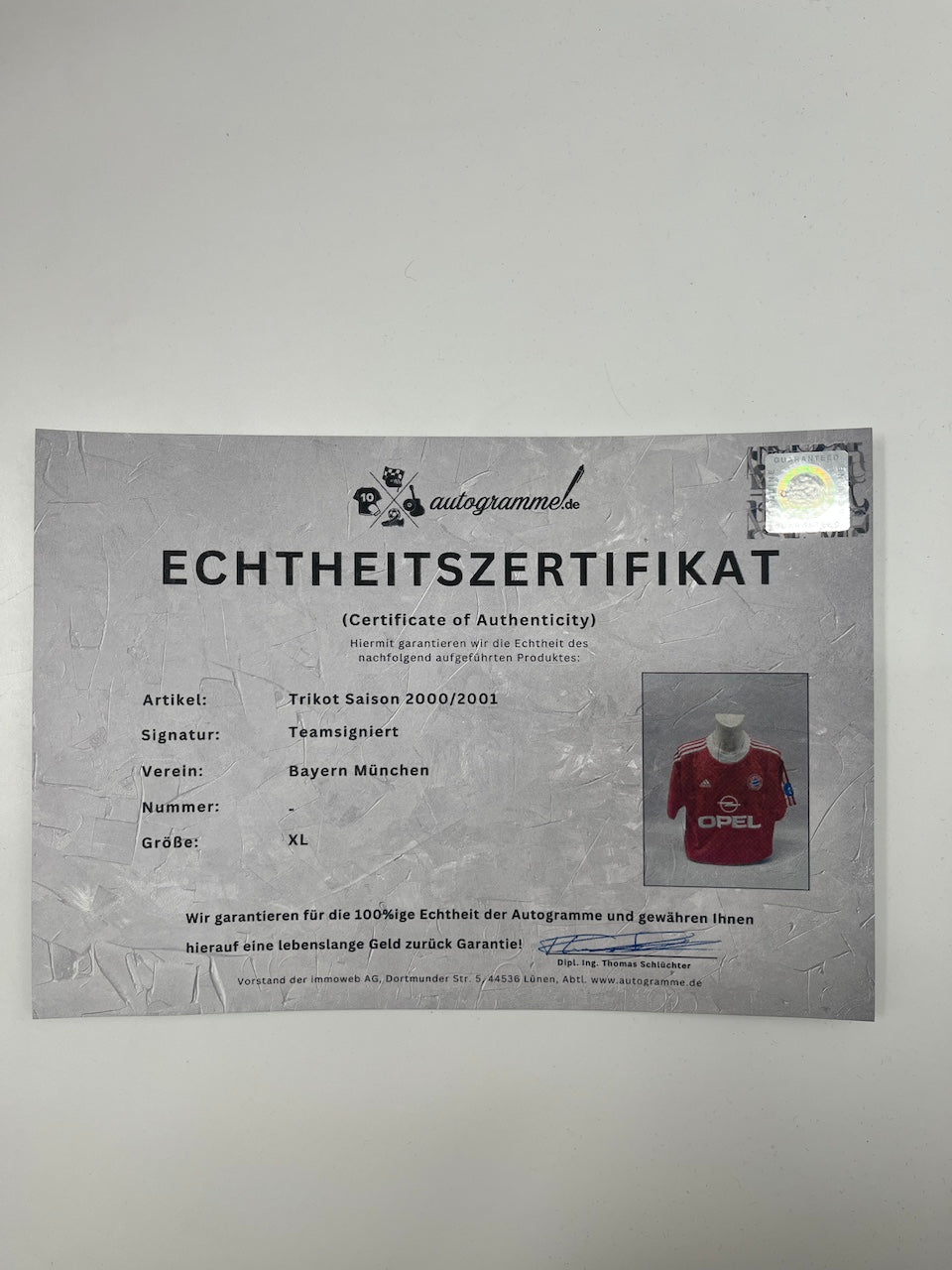 Bayern München Trikot 2000/2001 Teamsigniert Autogramm CL Adidas XL