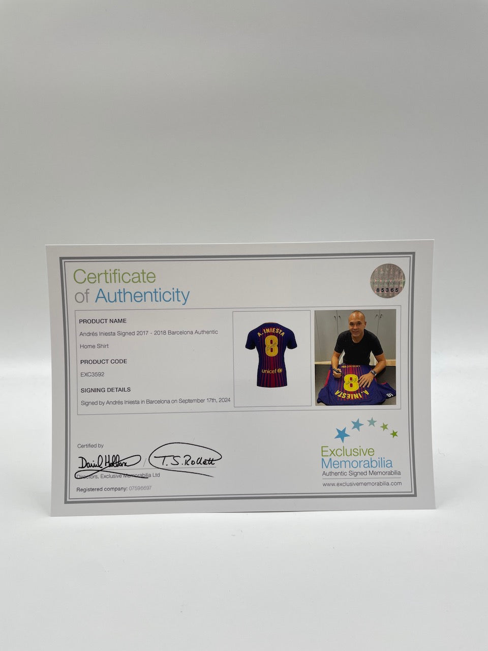 FC Barcelona Trikot Andres Iniesta signed autograph Nike Coa S