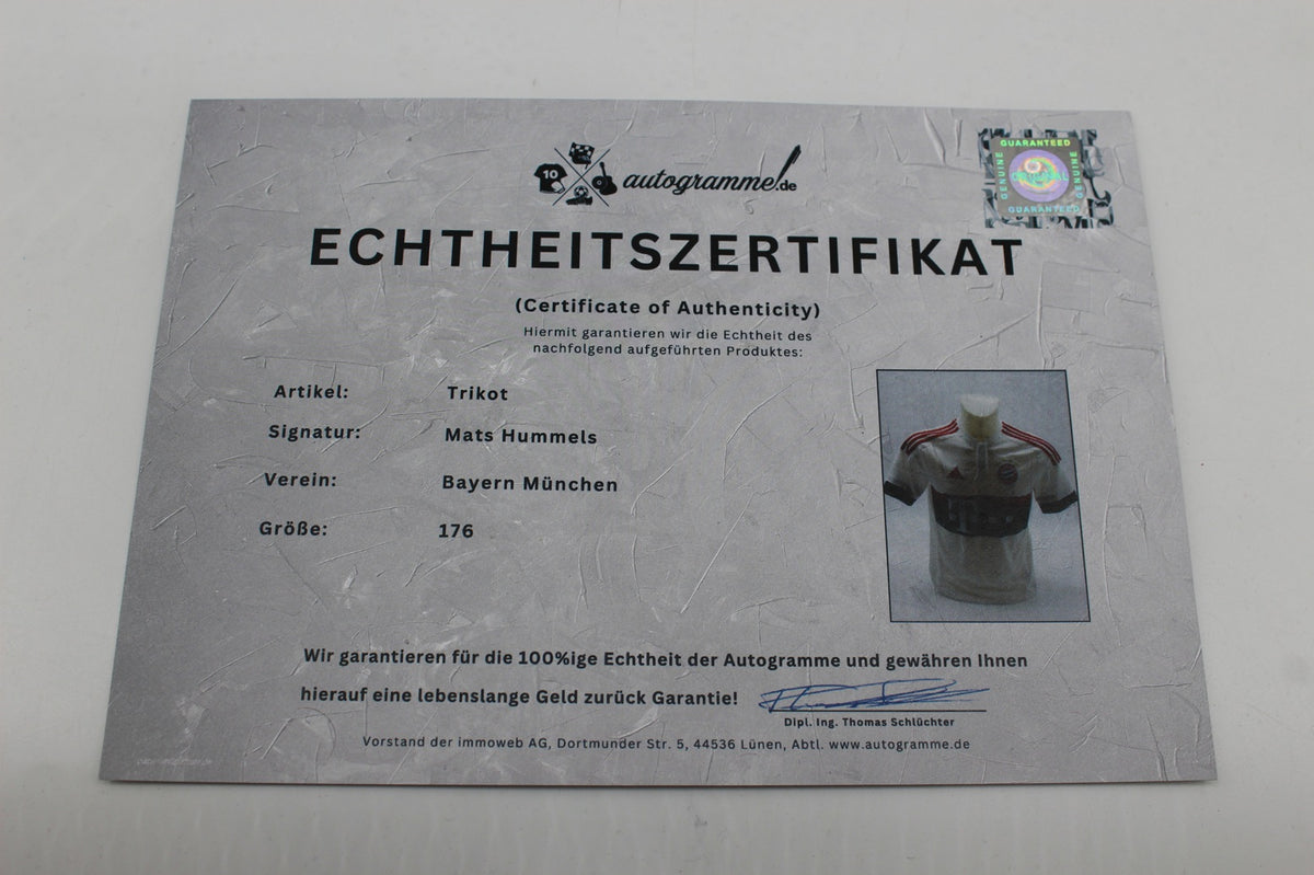Bayern München Trikot Mats Hummels signiert Autogramm Adidas COA 176