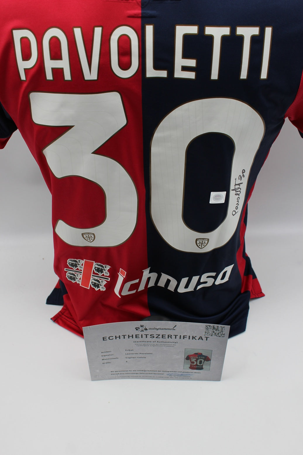 Cagliari Calcio Trikot Leonardo Pavoletti signiert Autogramm Eye Sport neu S 2023/2024