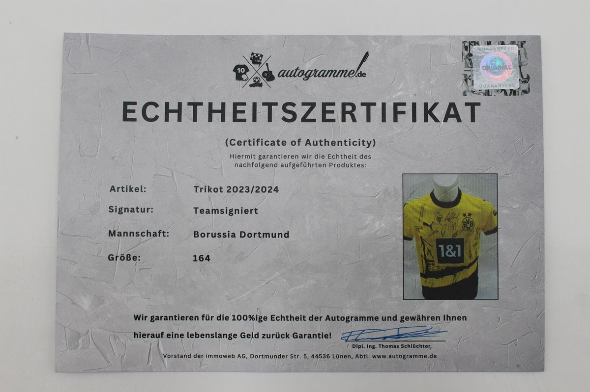 BVB Trikot 2023/2024 Teamsigniert Borussia Dortmund Puma Neu 164