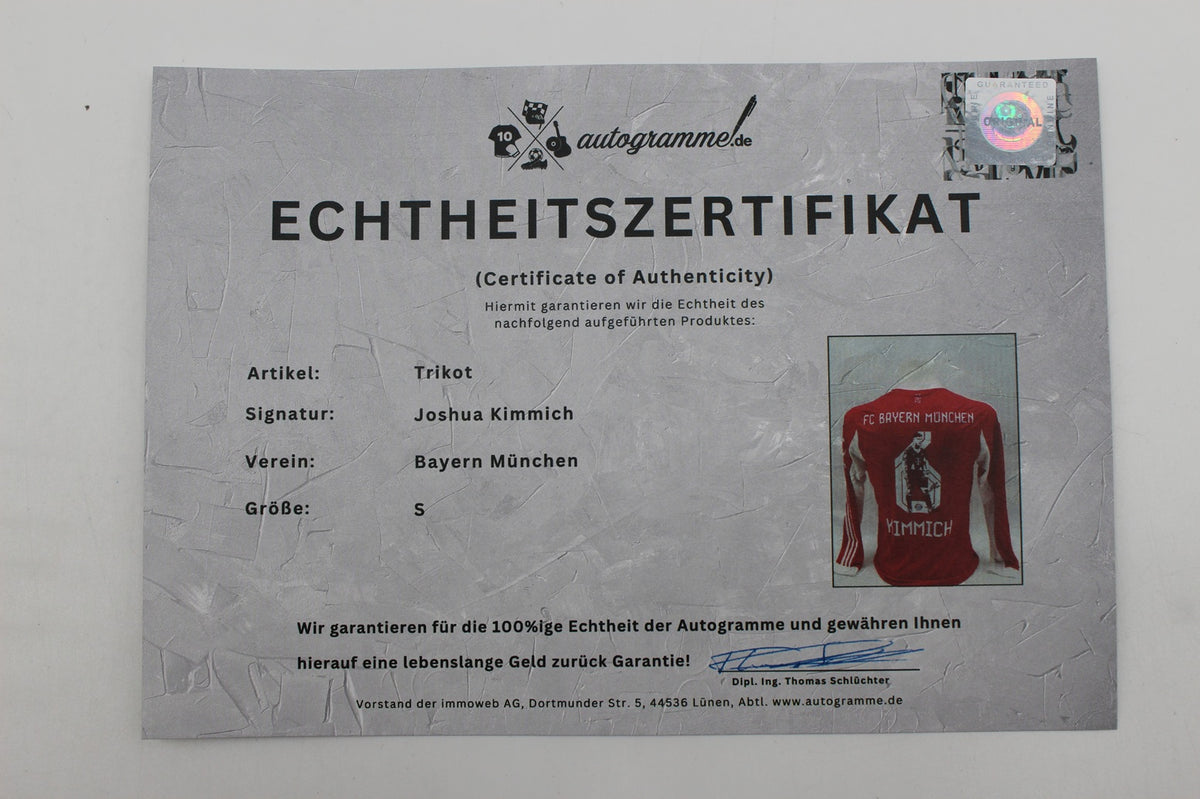 Bayern München Trikot Joshua Kimmich signiert Adidas FCB S 2025/2026