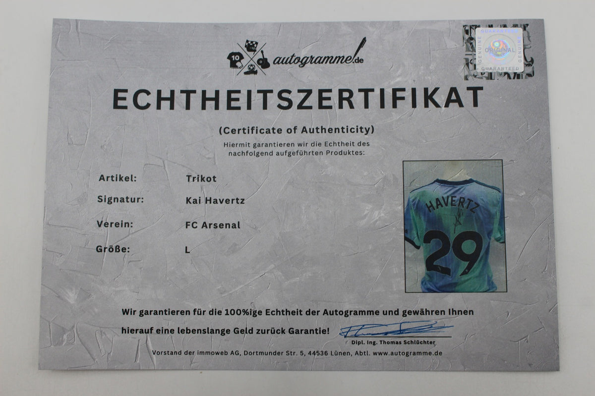 FC Arsenal 2024/2025 Trikot Kai Havertz signiert Autogramme Adidas COA L