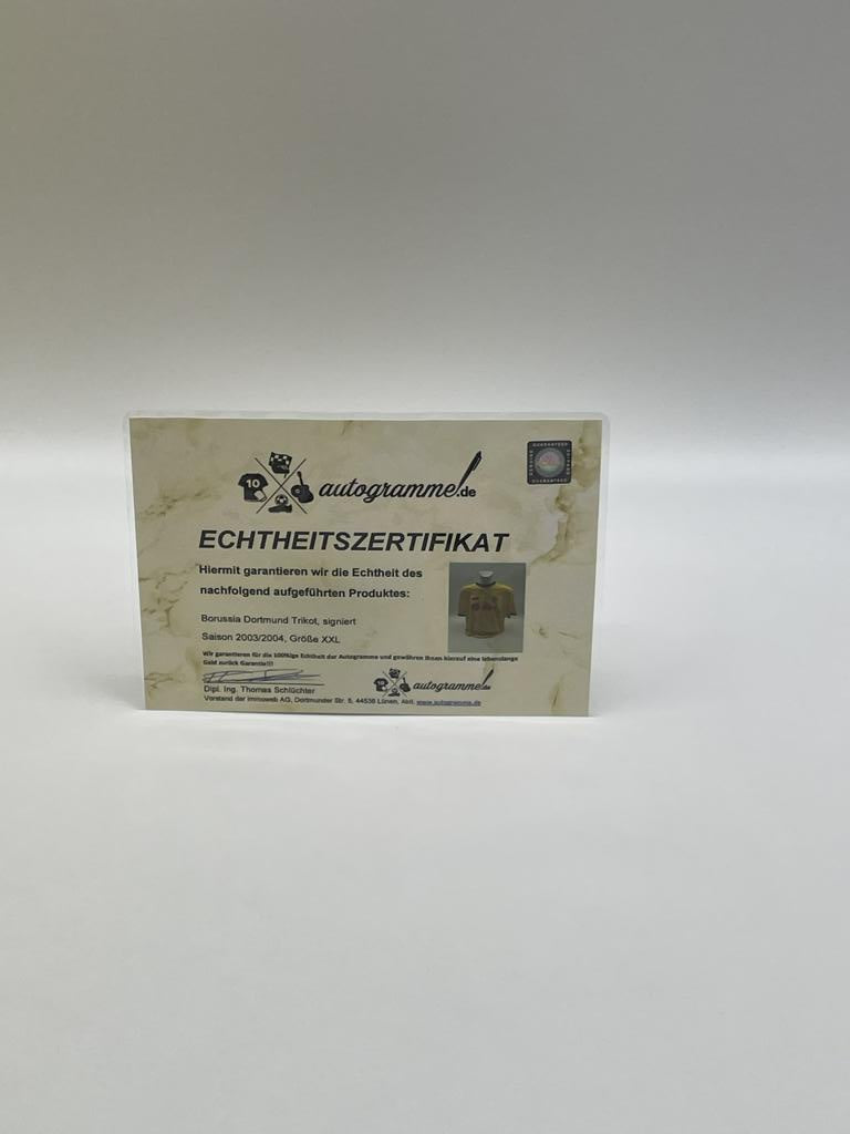 BVB Trikot 2003/2004 team signed Borussia Dortmund Coa Goool XXL