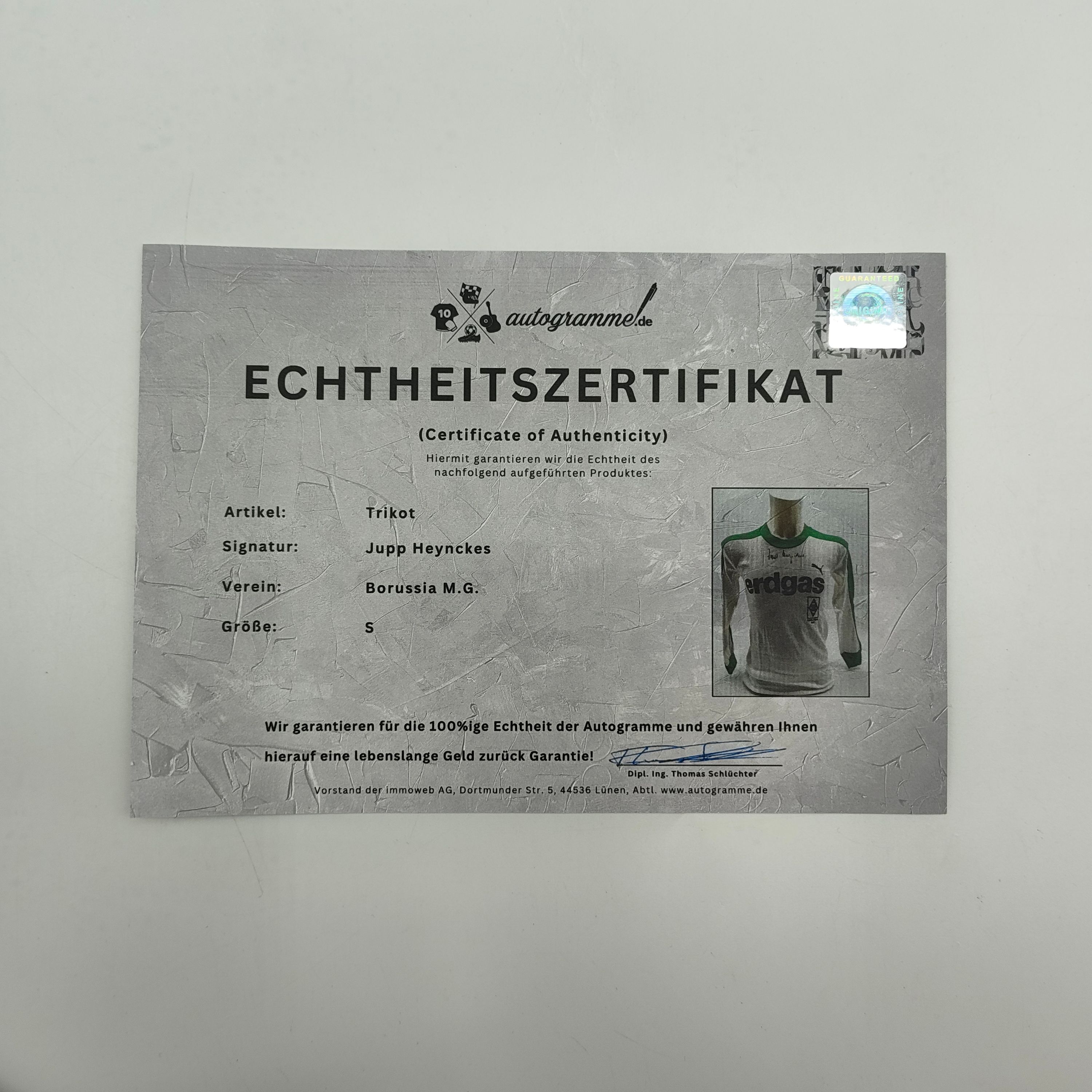 Repro Borussia Mönchengladbach Trikot Jupp Heynckes signiert Autogramm S