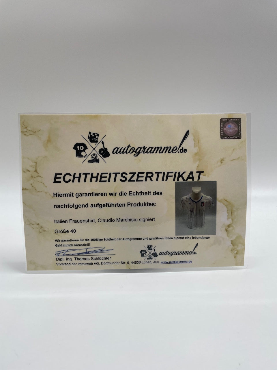 Italy women's shirt Claudio Marchisio signed autograph puma new 40