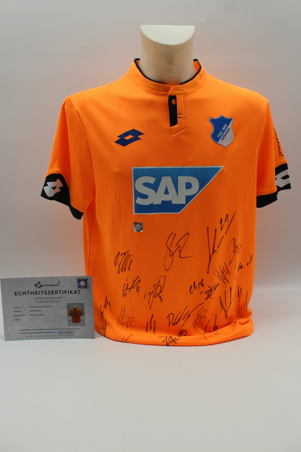 1899 Hoffenheim Trikot 2017/2018 Teamsigniert Autogramm Fußball Bundesliga Lotto L