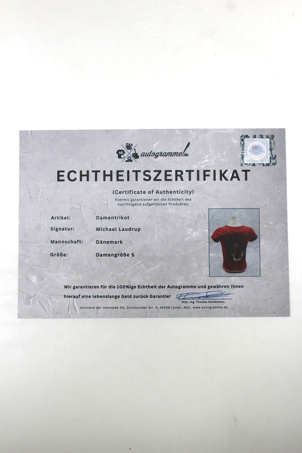 Dänemark Damentrikot Michael Laudrup signiert Autogramm Puma COA S