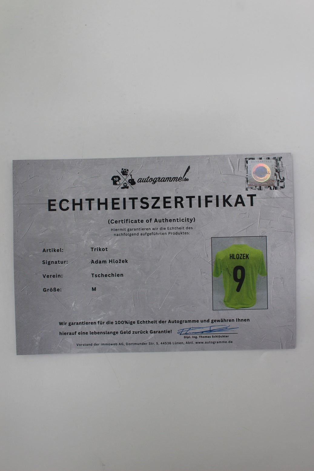 Tschechien 2020 Trikot Adam Hlozek signiert Autogramm neu COA M