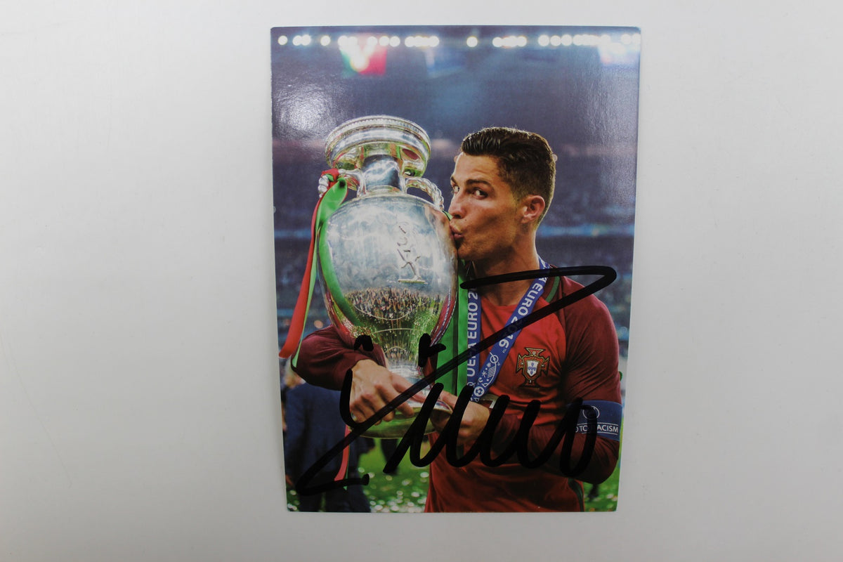 Autogrammkarte Cristiano Ronaldo signiert 14,5 x 10,5 cm Fußball Portugal
