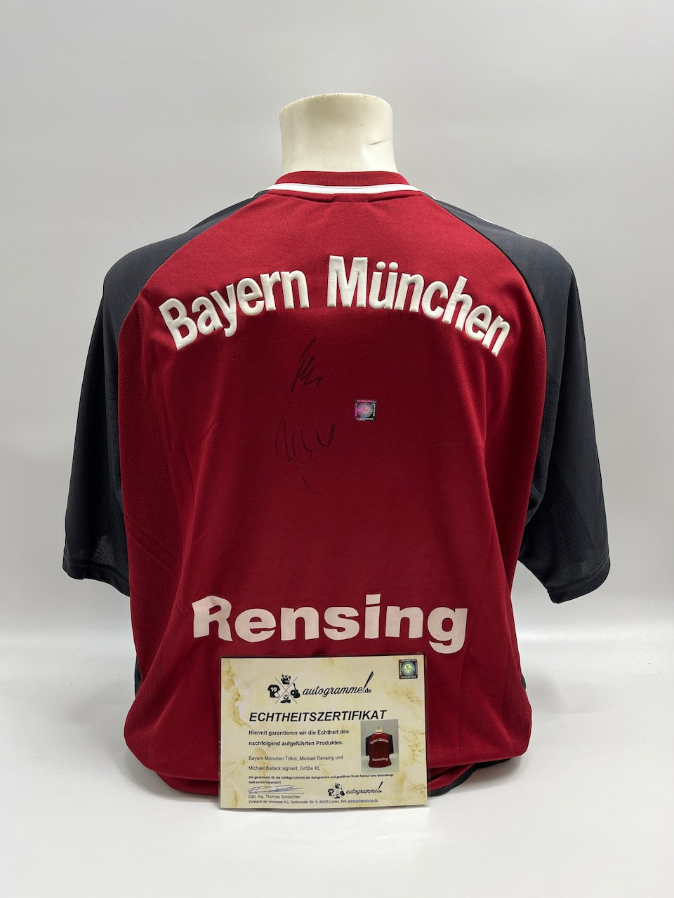 Bayern Munich jersey Michael Rensing & Michael Ballack signed Adidas XL