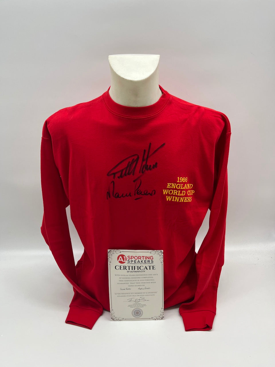 England sweater Geoff Hurst and Martin Peters signed England Neu Coa L
