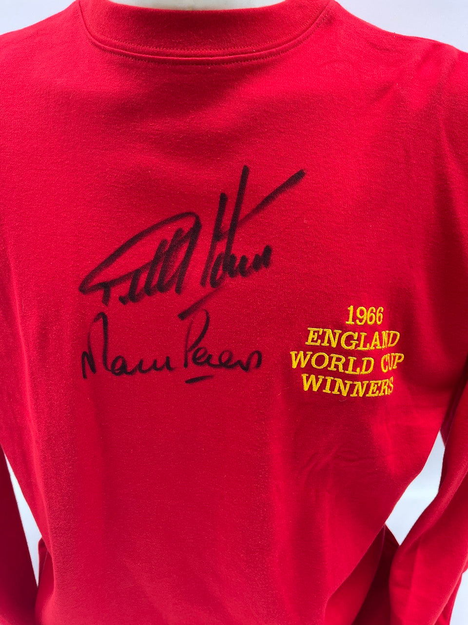 England sweater Geoff Hurst and Martin Peters signed England Neu Coa L