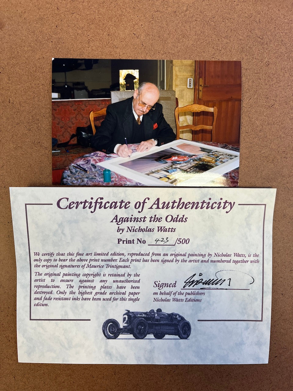 Nicholas Watts - "Against the Odds" art print signed Trintignant