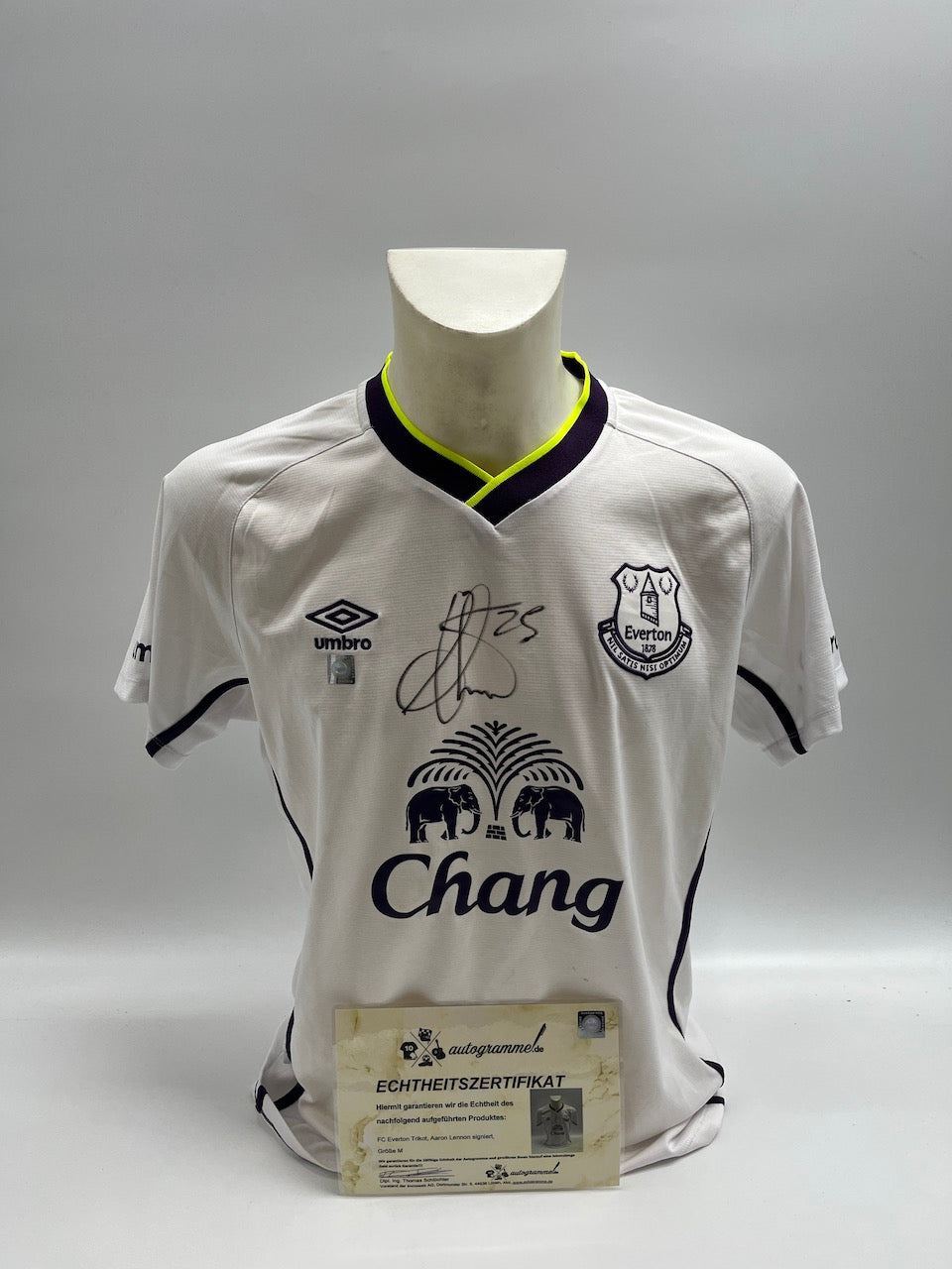 FC Everton jersey Aaron Lennon signed autograph soccer england coa m