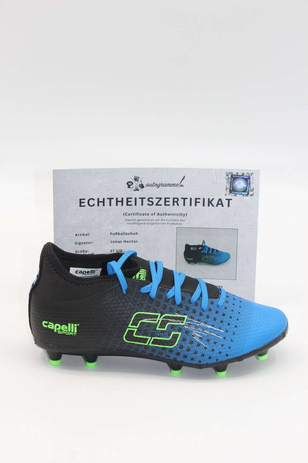 Fußballschuh Jonas Hector signiert Autogramm Deutschland Capelli Sport 37 1/2