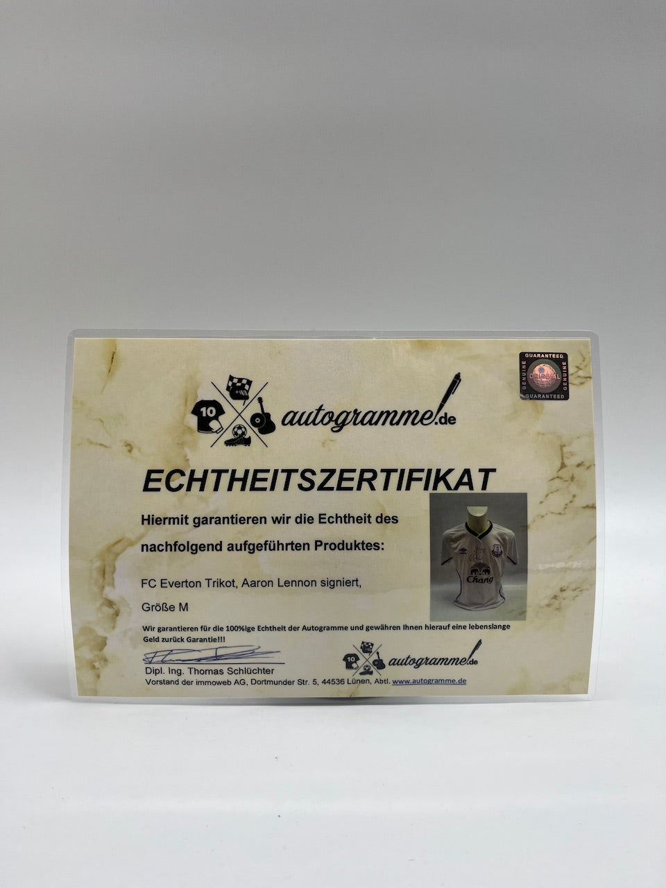 FC Everton jersey Aaron Lennon signed autograph soccer england coa m