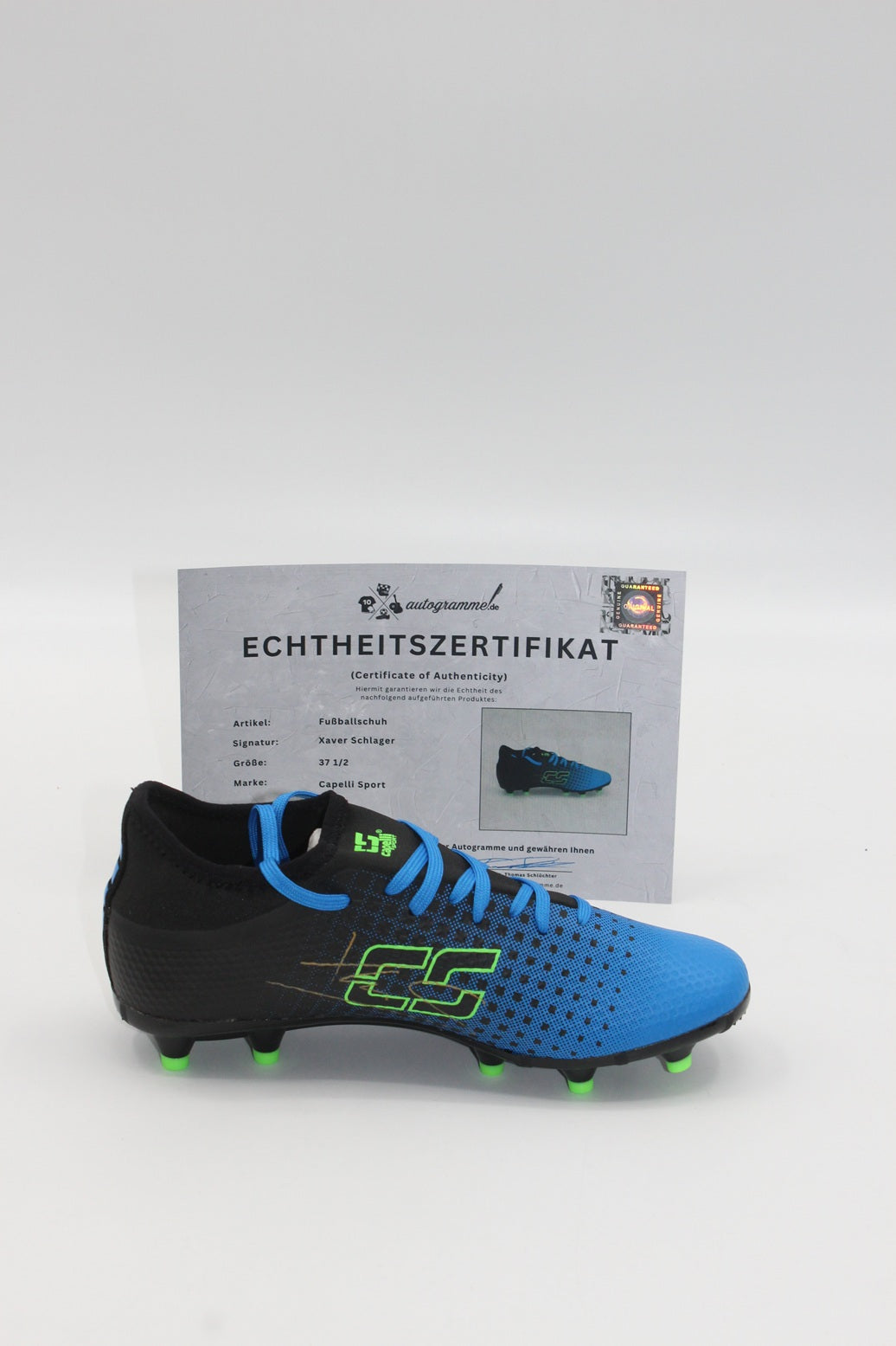 Fußballschuh Xaver Schlager signiert Autogramm Österreich Capelli Sport 37 1/2