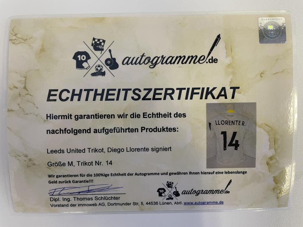 Leeds United Trikot Diego Llorente signed autograph soccer england adidas m