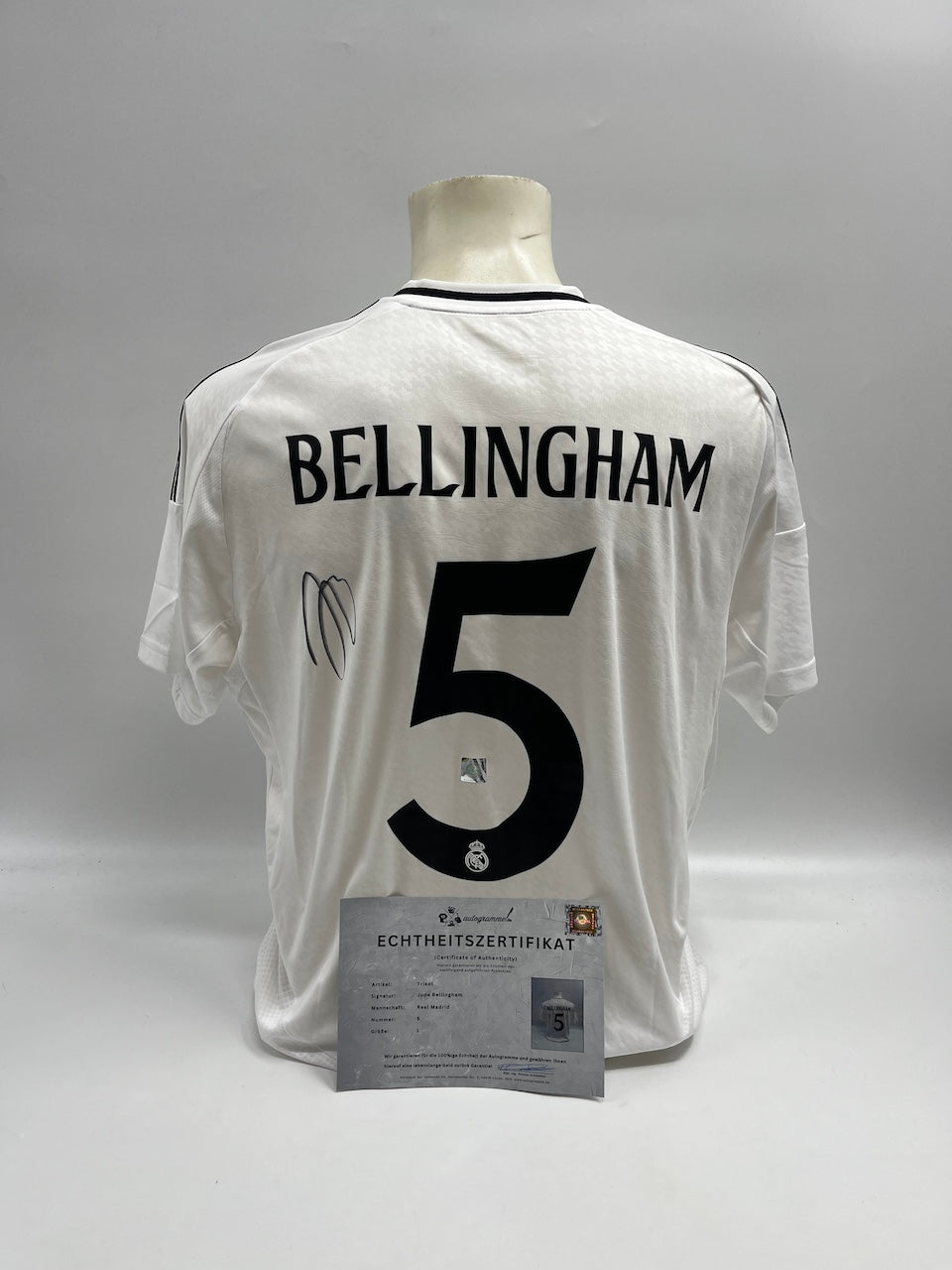 Real Madrid Trikot Jude Bellingham signiert Autogramm Adidas COA L neu
