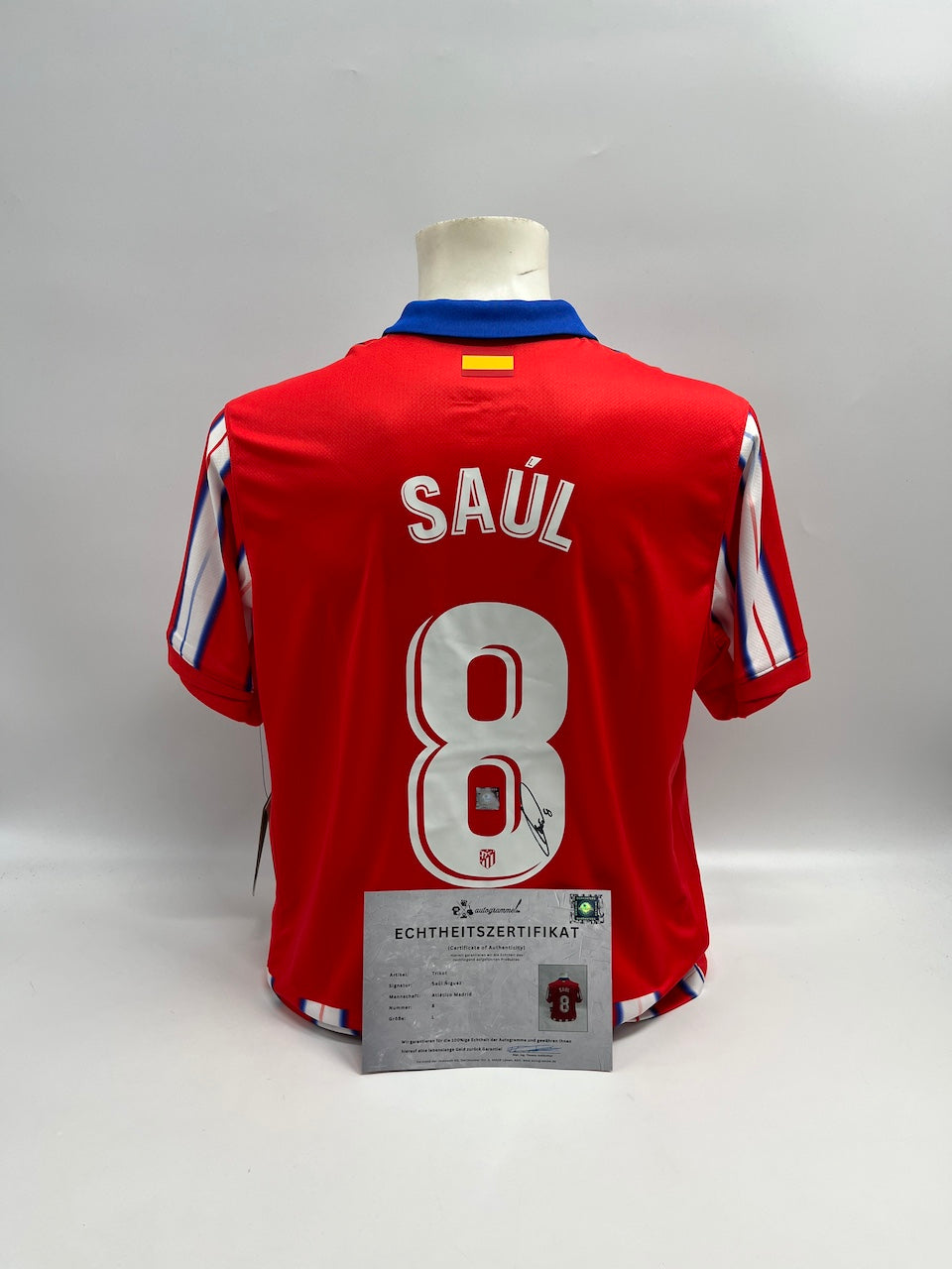 Atletico Madrid Trikot Saul Niguez signiert Autogramm Nike COA L