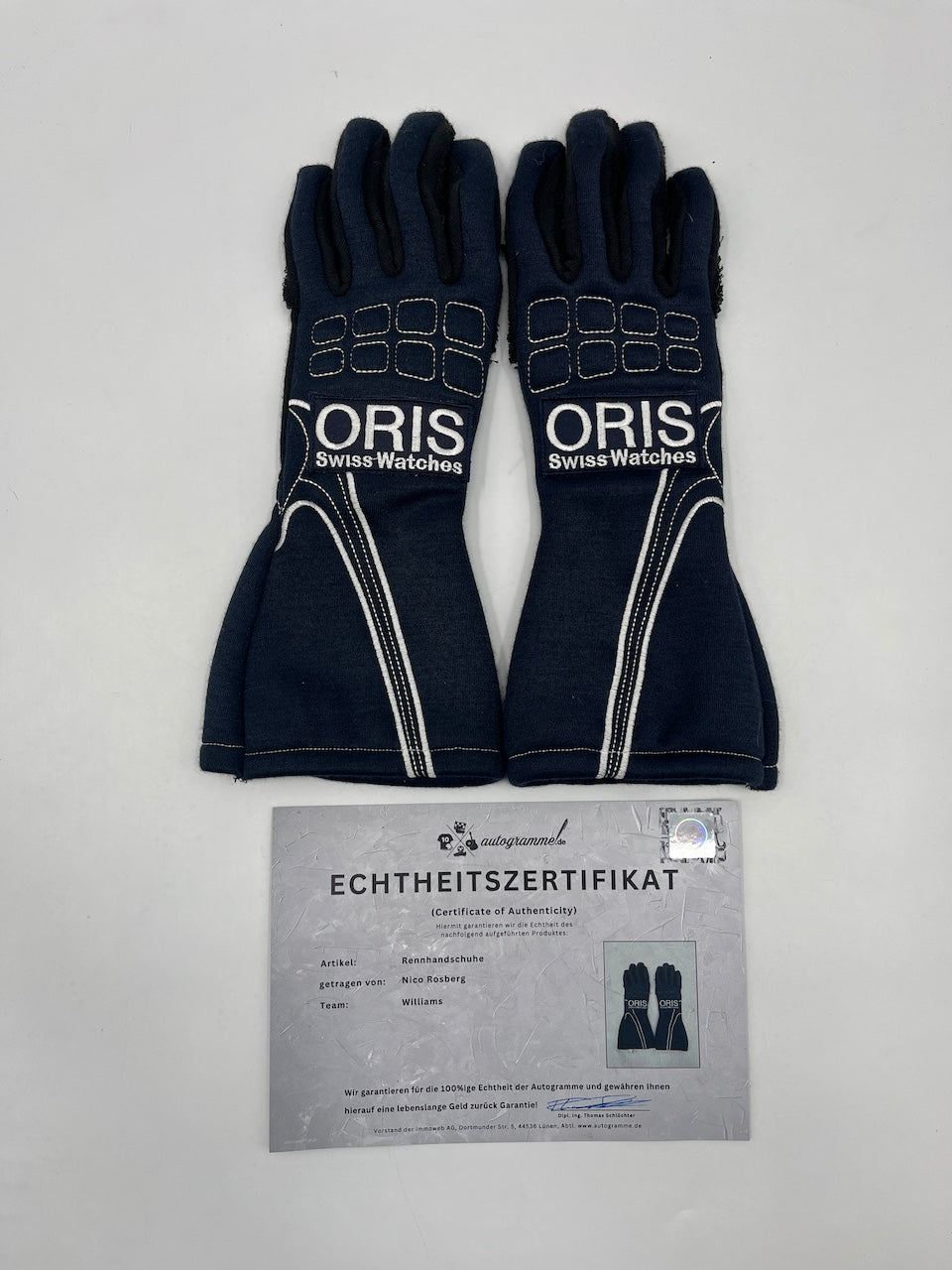 Nico Rosberg original getragene Fahrerhandschuhe Williams Formel 1