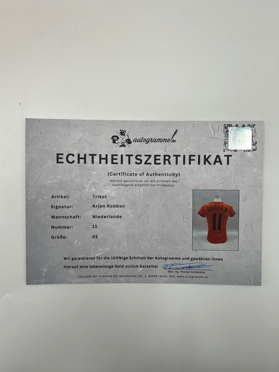 Niederlande Trikot Arjen Robben signiert Autogramm Holland XS