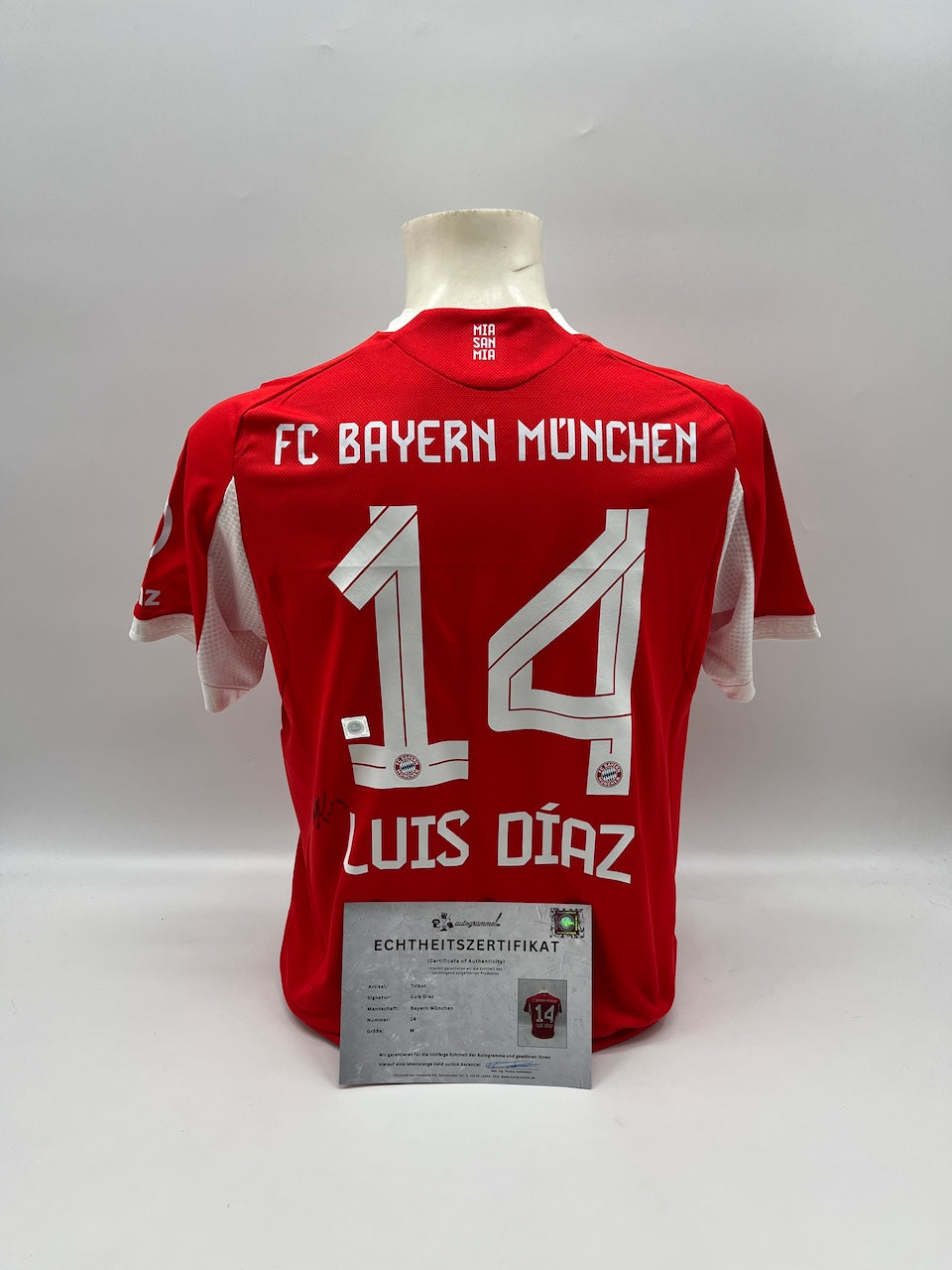 Bayern München Authentic-Trikot Luis Diaz signiert Autogramm Adidas COA M