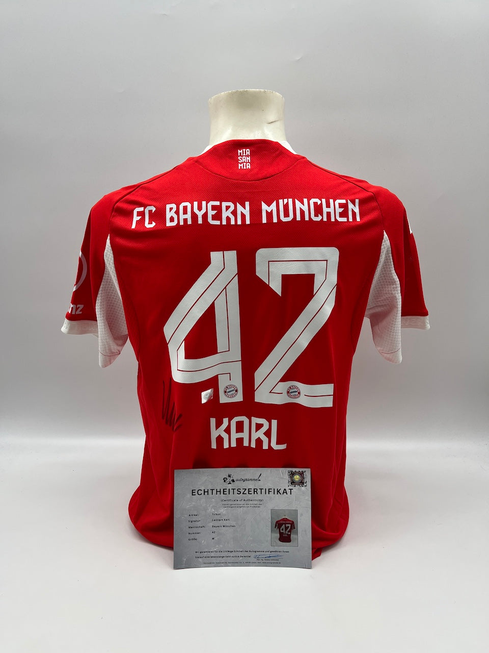 Bayern München Authentic-Trikot Lennart Karl signiert Autogramm Adidas COA M