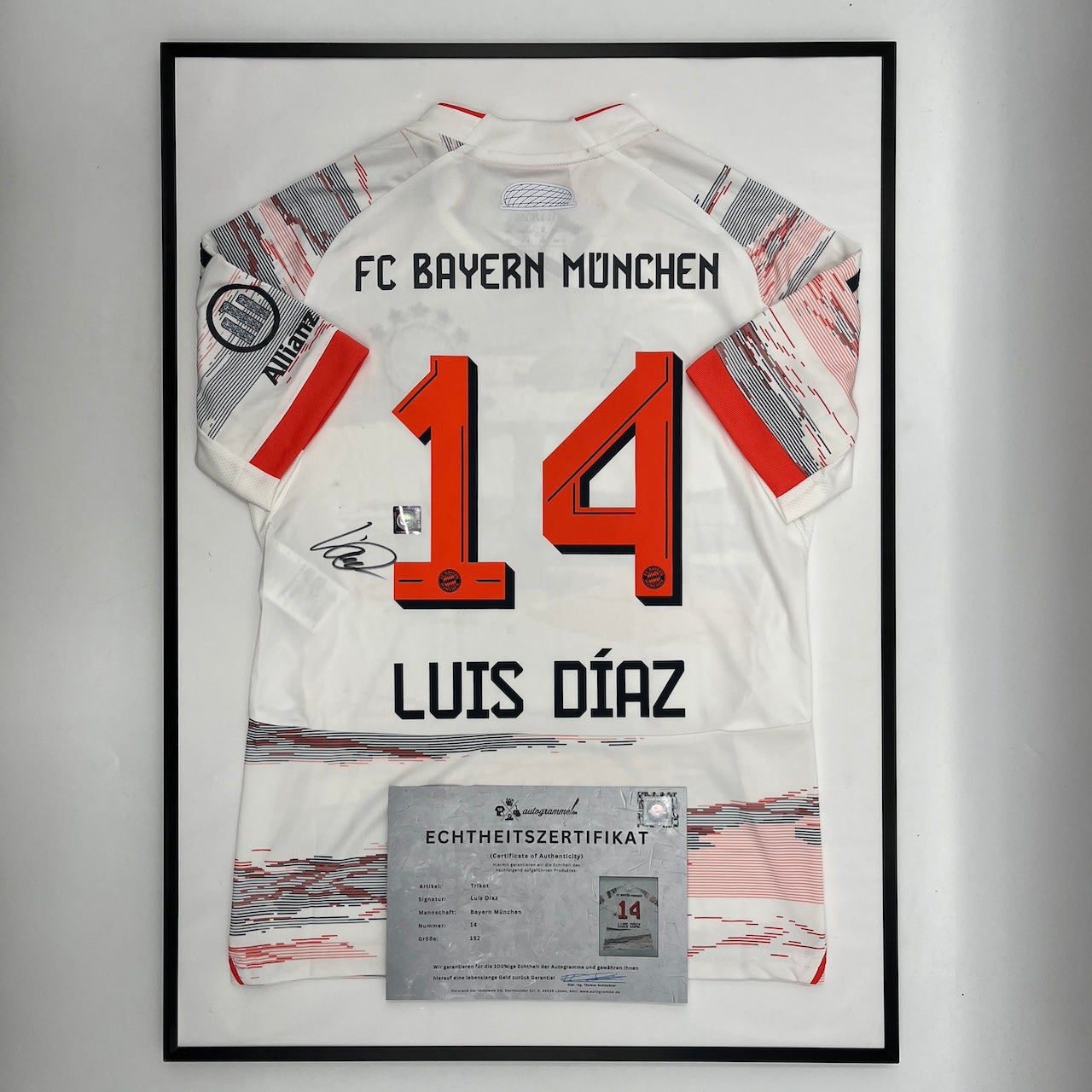 Bayern München Trikot Luis Diaz signiert im Rahmen COA Adidas 152