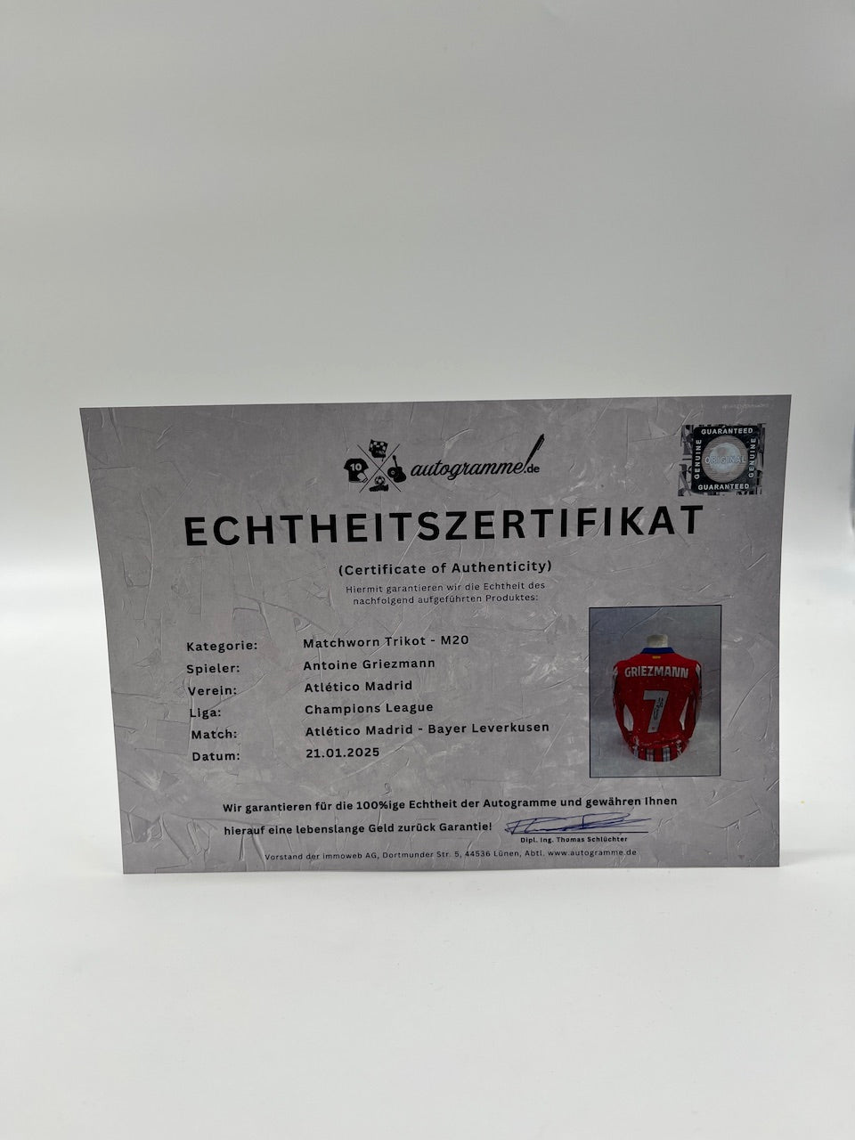 Matchworn Atletico Worn & Signed by Antoine Griezmann 21.01.2025