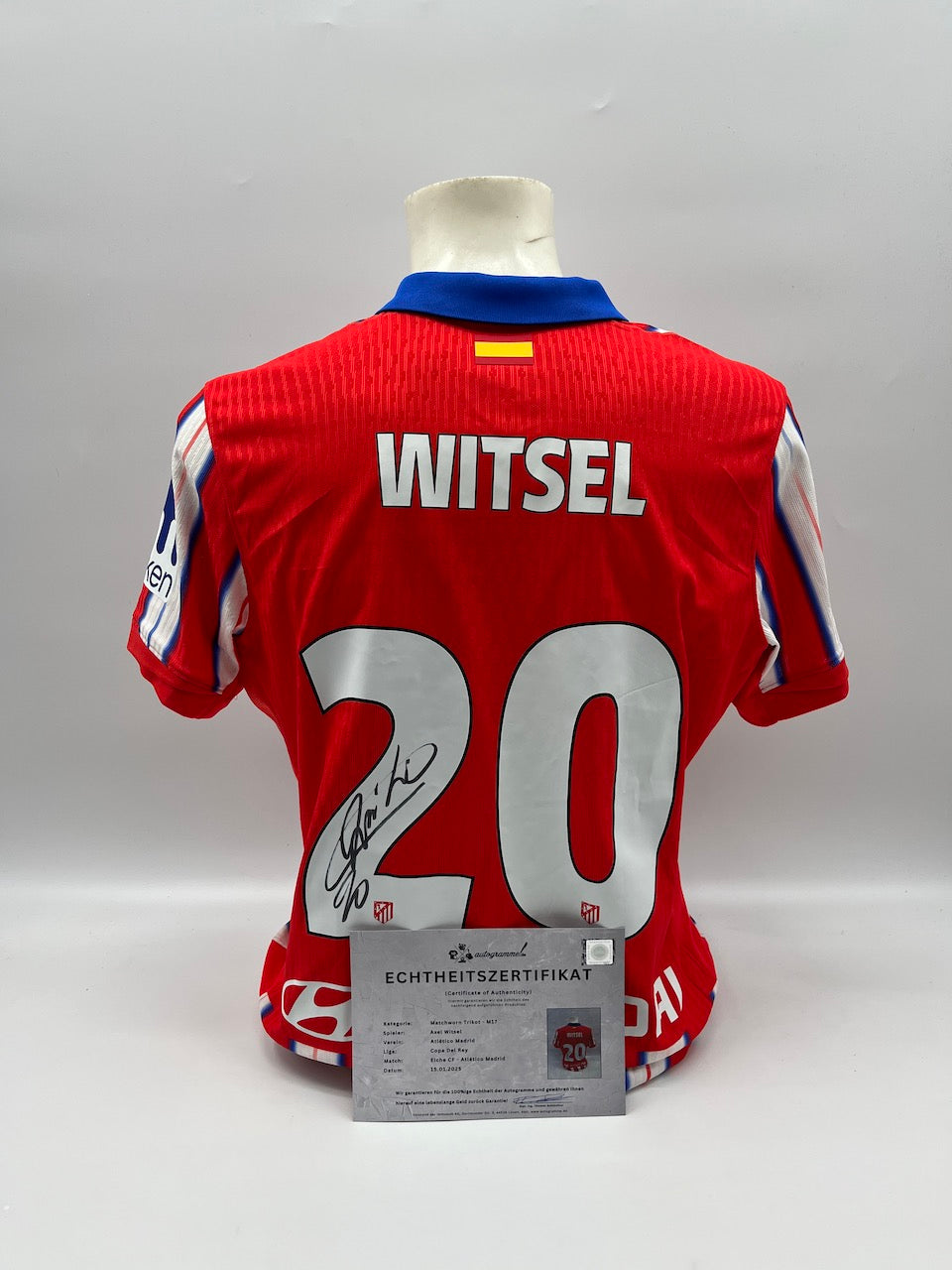 Matchworn Atletico Madrid Worn & Signed by Axel Witsel 15.01.2025