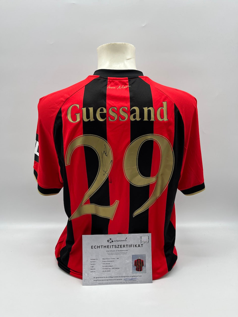 Matchworn OGC Nizza Worn & Signed by Evann Guessand 23.01.2025