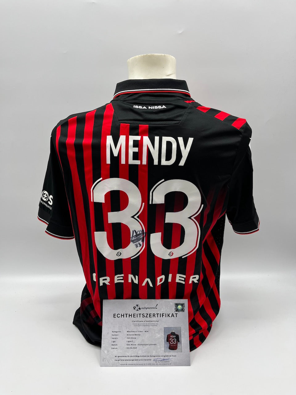 Matchworn Nice Worn & Signed by Antoine Mendy 03.06.2023