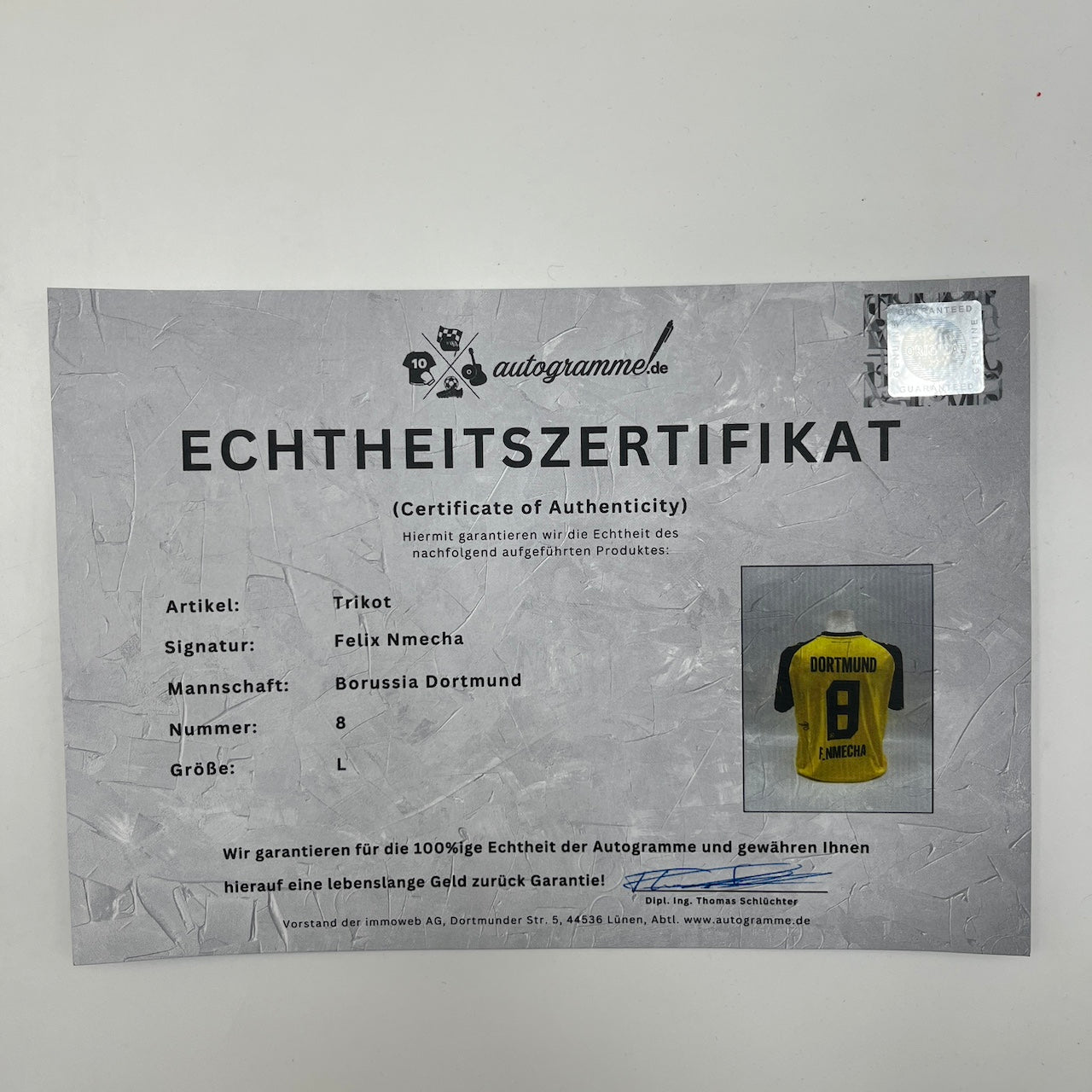 Borussia Dortmund Trikot Felix Nmecha signiert BVB Puma neu L