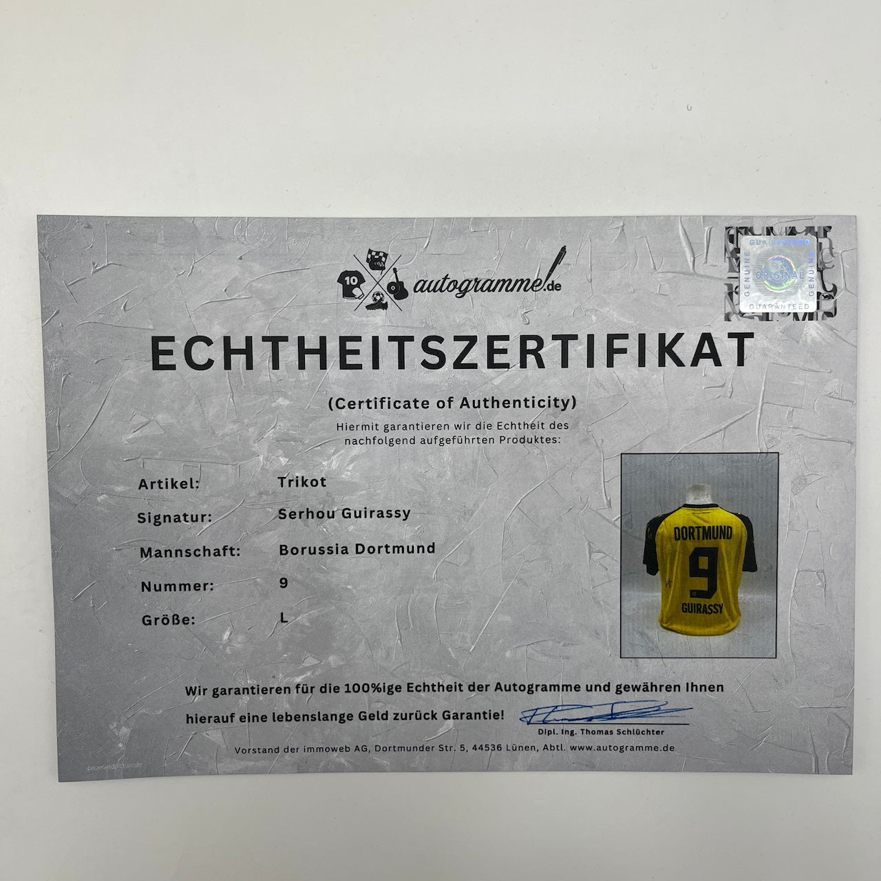 Borussia Dortmund Trikot Serhou Guirassy signiert BVB Puma L