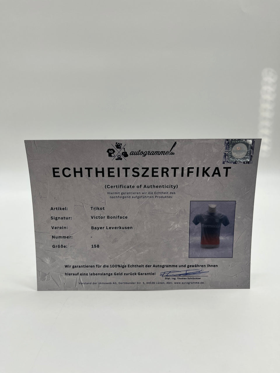 Bayer Leverkusen training shirt Victor Boniface signed autograph Castore 158