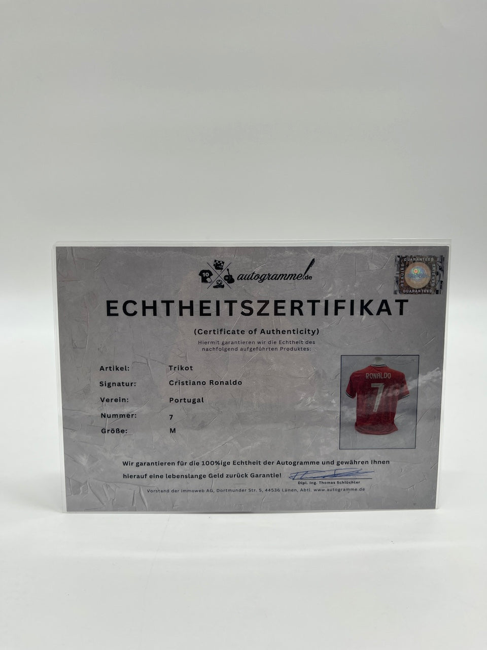 Portugal jersey Cristiano Ronaldo signed autograph COA football M