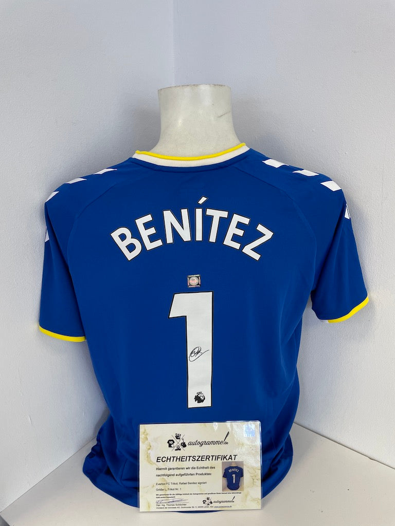 FC Everton Trikot Rafael Benitez signiert Autogramm Fußball Neu England COA L