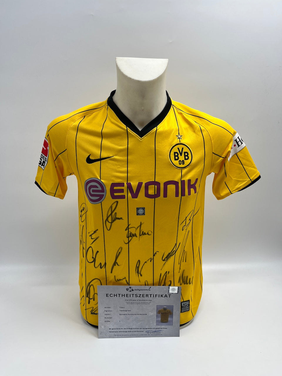 BVB Trikot 2008/2009 team signed Borussia Dortmund Autogram Coa Nike 152-158