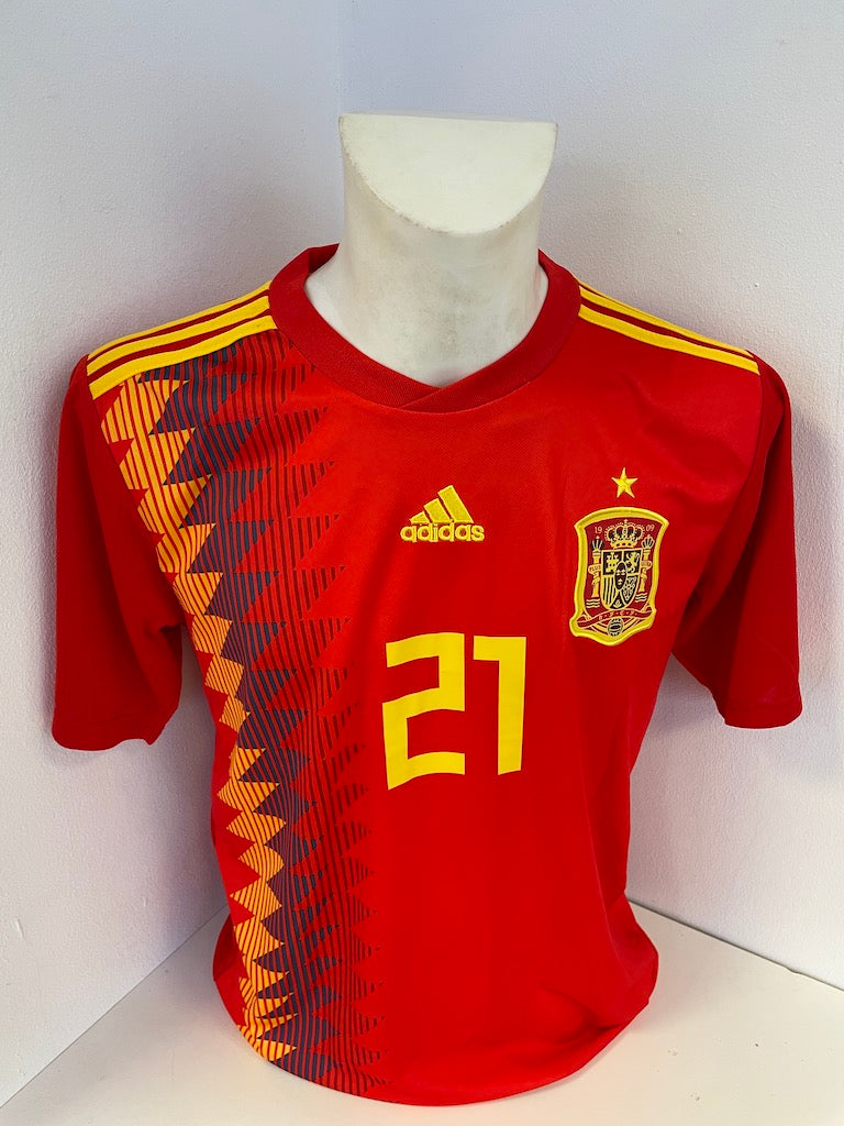 Spain jersey Marc Roca signed adidas football new Spain M
