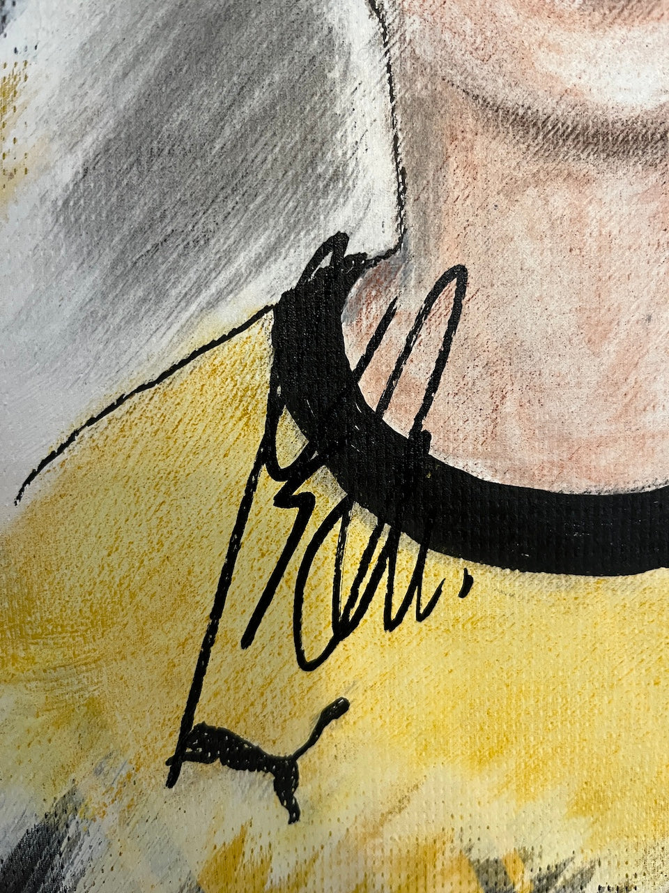 Borussia Dortmund jersey portrait Nico Schlotterbeck hand painted and signed BVB